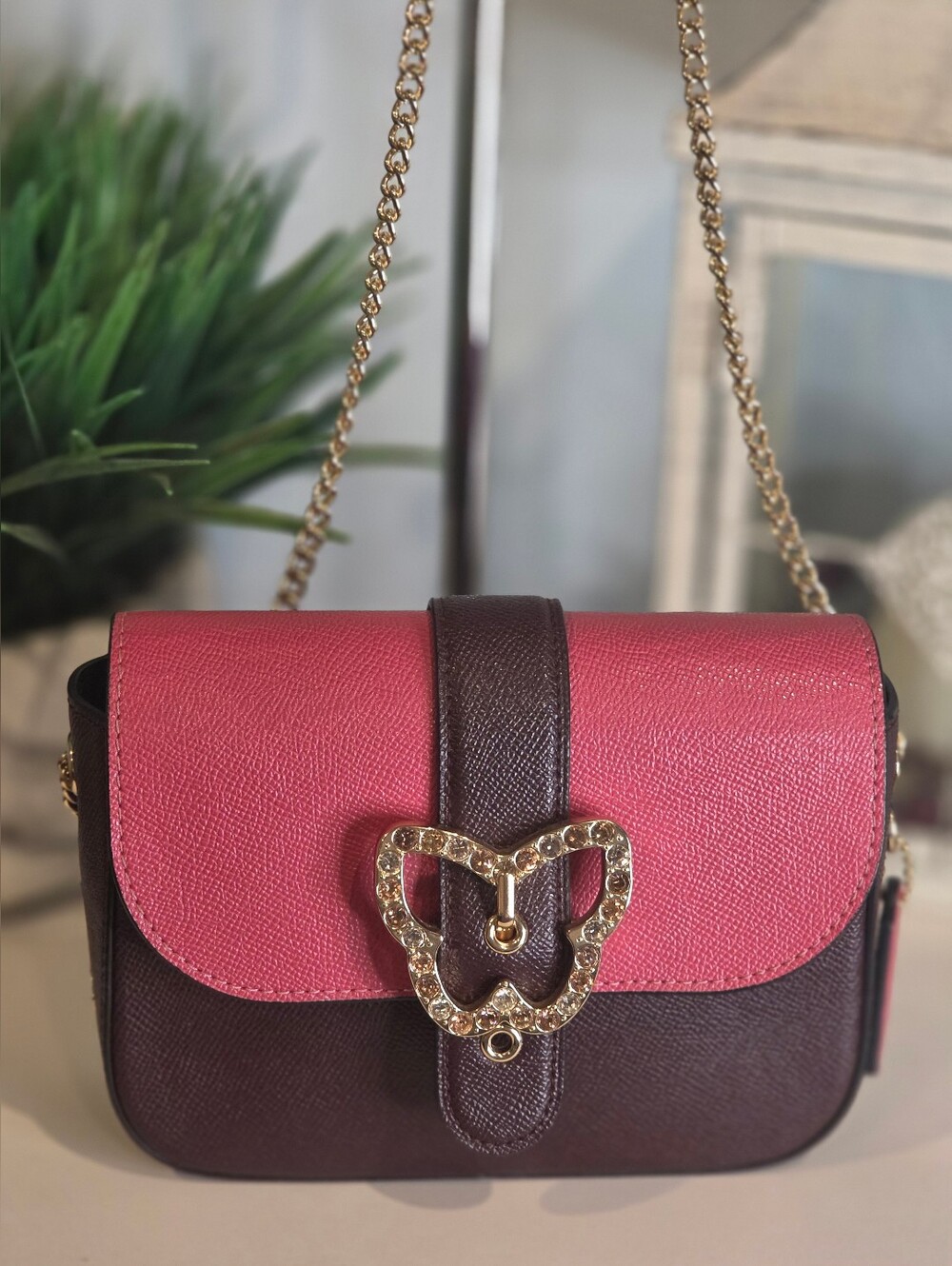 Coach Gemma Crossbody Bag in Colorblock Leather with Butterfly Buckle